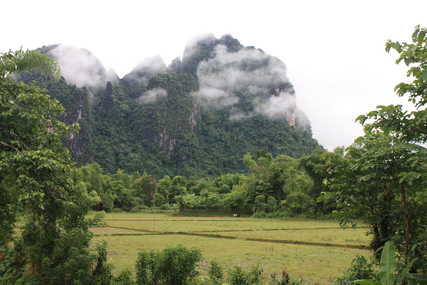 Photograph from our bungalow in Vang Vieng
