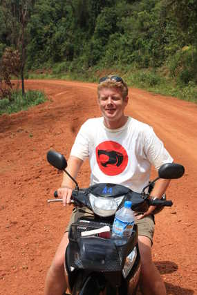 Photograph of Seth on the bike