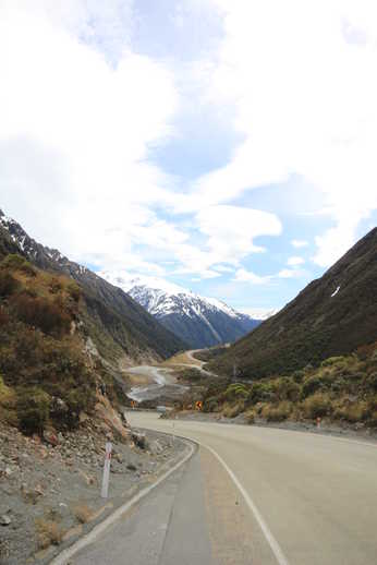 Photograph of the road and mountains